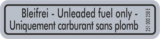 Picture of T25 / T3 Unleaded Fuel only replacement Decal / Sticker