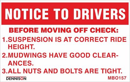 Picture of Dennison Artic Trailer replacement Drivers Note: Decal / Stickers
