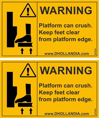 Picture of Dhollandia Trailer Hydraulic Platform Warning Decals / Stickers