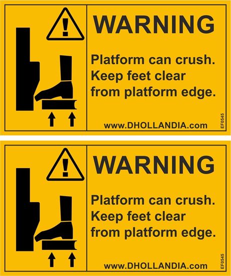 Picture of Dhollandia Trailer Hydraulic Platform Warning Decals / Stickers