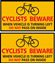 Picture of "Cyclists Beware" Decals / Stickers