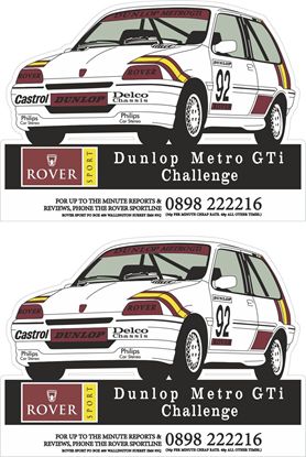 Picture of Rover Metro GTI Dunlop Challenge Decals / Stickers