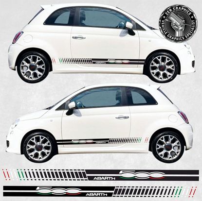 Picture of Fiat 500 / 595 Abarth Italia flag side Stripes / Stickers