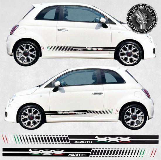 Picture of Fiat 500 / 595 Abarth Italia flag side Stripes / Stickers