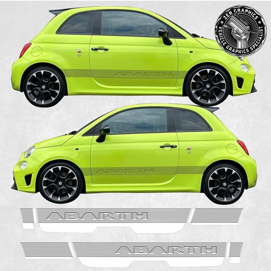 Picture of Fiat Abarth 500e BEV electric side Stripes / Stickers  FACTORY FIT