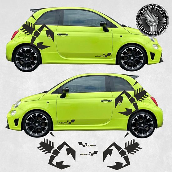 Picture of Fiat  500 / 595  Abarth side Stickers / Decals