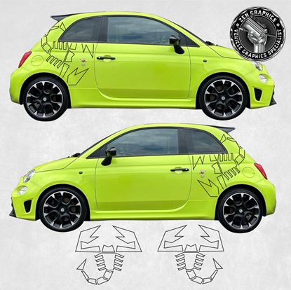 Picture of Fiat  500 / 595  Abarth Scorpion side Stickers / Decals