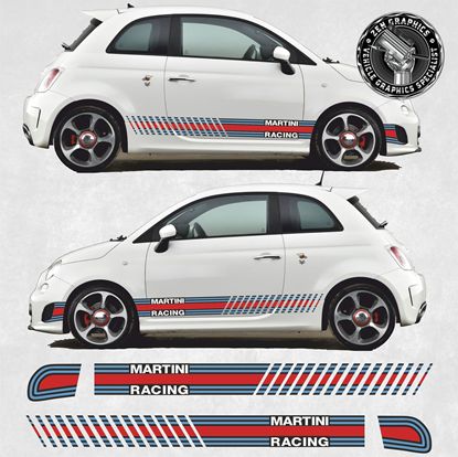 Picture of Fiat  500 / 595 Abarth Martini side Stripes / Stickers