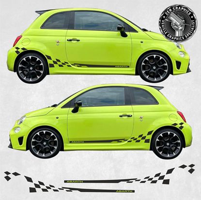 thumbnail image 2 of Racing Stripes Graphic Decal Stickers For Fiat 500 / 595 / 695 – Glossy, Multiple Colors 2 of 2