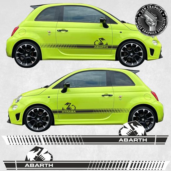 Picture of Fiat 500 Abarth OEM style side Stripes / Stickers FACTORY FIT