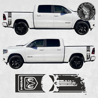 Picture of Dodge Ram Hemi Punisher side Bed Stripes  / Stickers