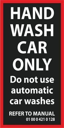 Picture of Mini R series Hand Wash Car Only replacement Decal / Sticker