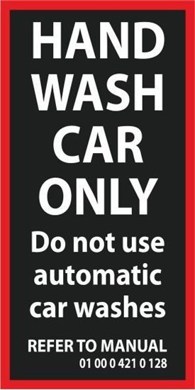 Picture of Mini R series Hand Wash Car Only replacement Decal / Sticker