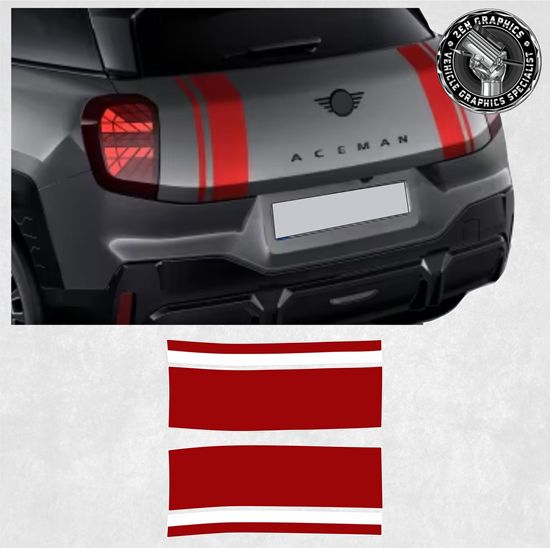 Picture of Mini J05 Aceman JCW rear Hatch Stripes / Stickers