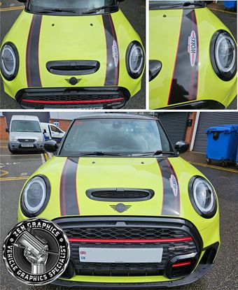 Picture of Fits Mini F55 / F56 John Cooper Works Bonnet stripes