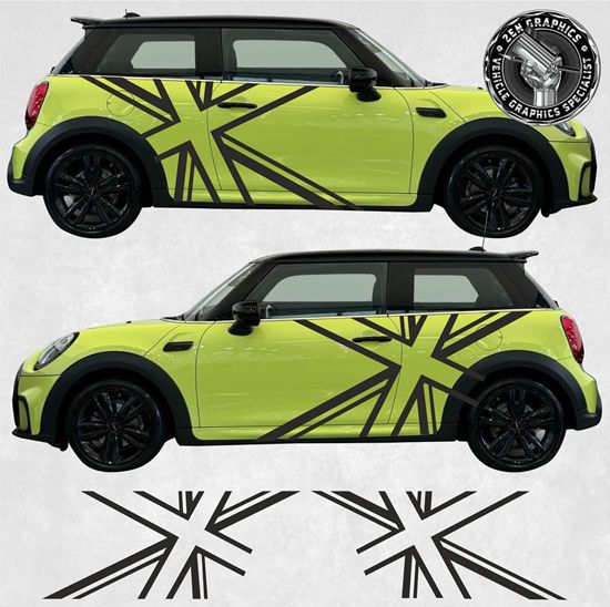 Picture of Mini F56 3 Door / F57 Soft Top Union Jack side Decals / Stickers