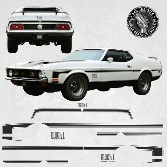 Picture of Ford Mustang Mach 1 - 1971 - 1973 replacement Stripes / Stickers
