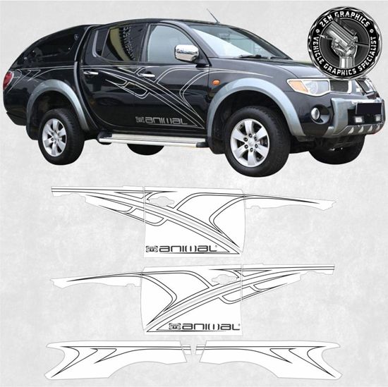 Picture of Mitsubishi L200 2005 - 2015 Animal exact OEM side Graphics / Stickers