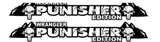 Picture of Jeep Wrangler Punisher side Bonnet Decals / Stickers