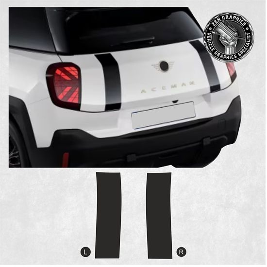 Picture of Mini J05 Aceman Heritage rear Hatch  Stripes / Stickers