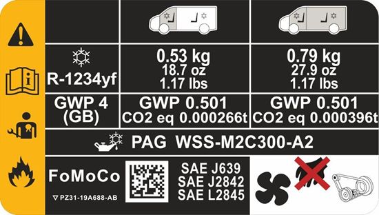 Picture of Ford Transit Custom 2023 onwards replacement Engine Bay Decal