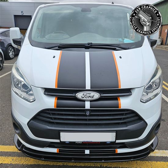 Picture of Transit Custom 2013-18 Bonnet & Bumper Stripes / Stickers Exact Factory Fit
