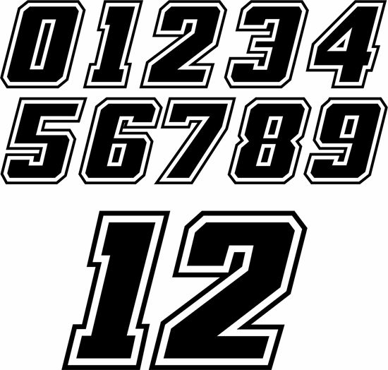Picture of Track Day Door Number Decals  / Stickers