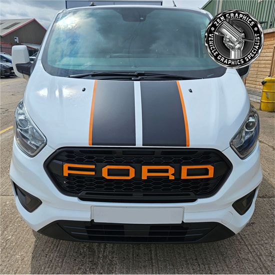 Picture of Transit Custom 2018- 23 Bonnet Stripes / Stickers Exact Factory Fit