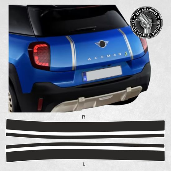Picture of Mini J05 Aceman Favoured rear Hatch  Stripes / Stickers