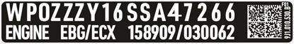 Picture of Taycan replacement VIN Decal / Sticker
