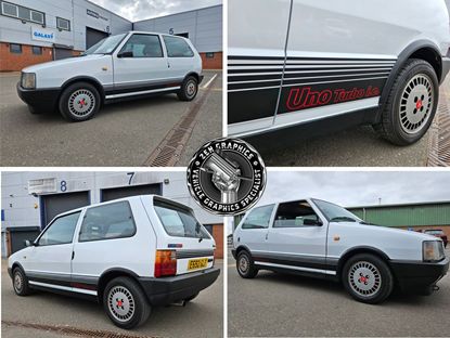 Picture of Fiat Uno Turbo i.e.  phase 1 replacement side  & rear Stripes / Stickers