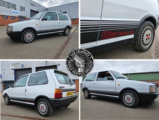 Picture of Fiat Uno Turbo i.e.  phase 1 replacement side  & rear Stripes / Stickers
