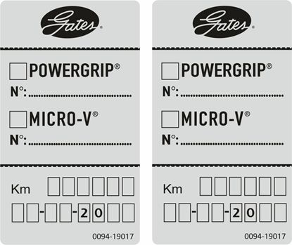 Picture of Gates Power Grip Timing Belt Decals / Stickers