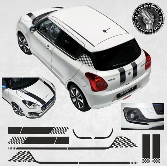 Picture of Suzuki Swift 2006 - 17 full Graphics / Stickers kit