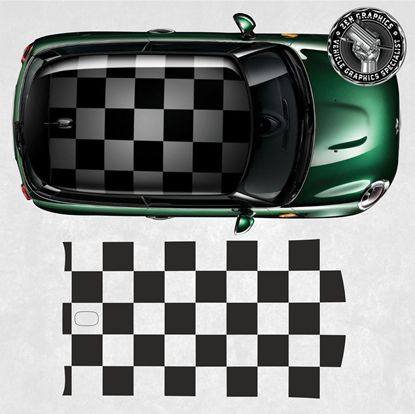 Picture of Mini F55 5 Door Roof Chequer graphic / Sticker