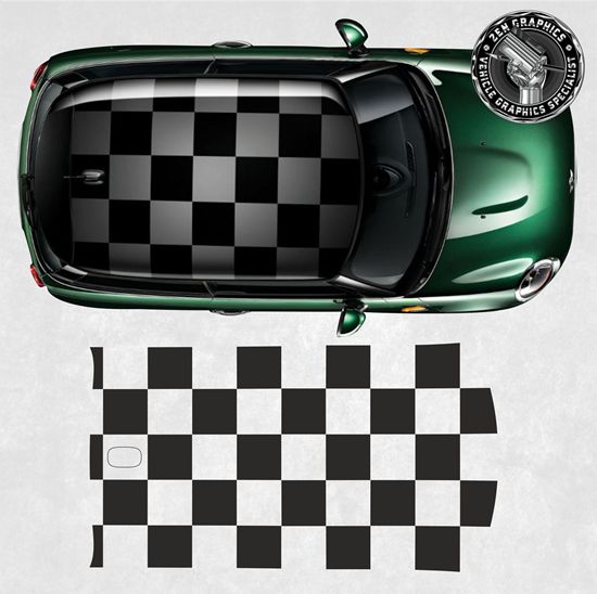 Picture of Mini F55 5 Door Roof Chequer graphic / Sticker