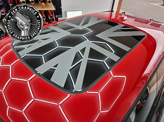 Picture of Mini J01 Electric Panoramic Roof Black Jack Decal / Sticker