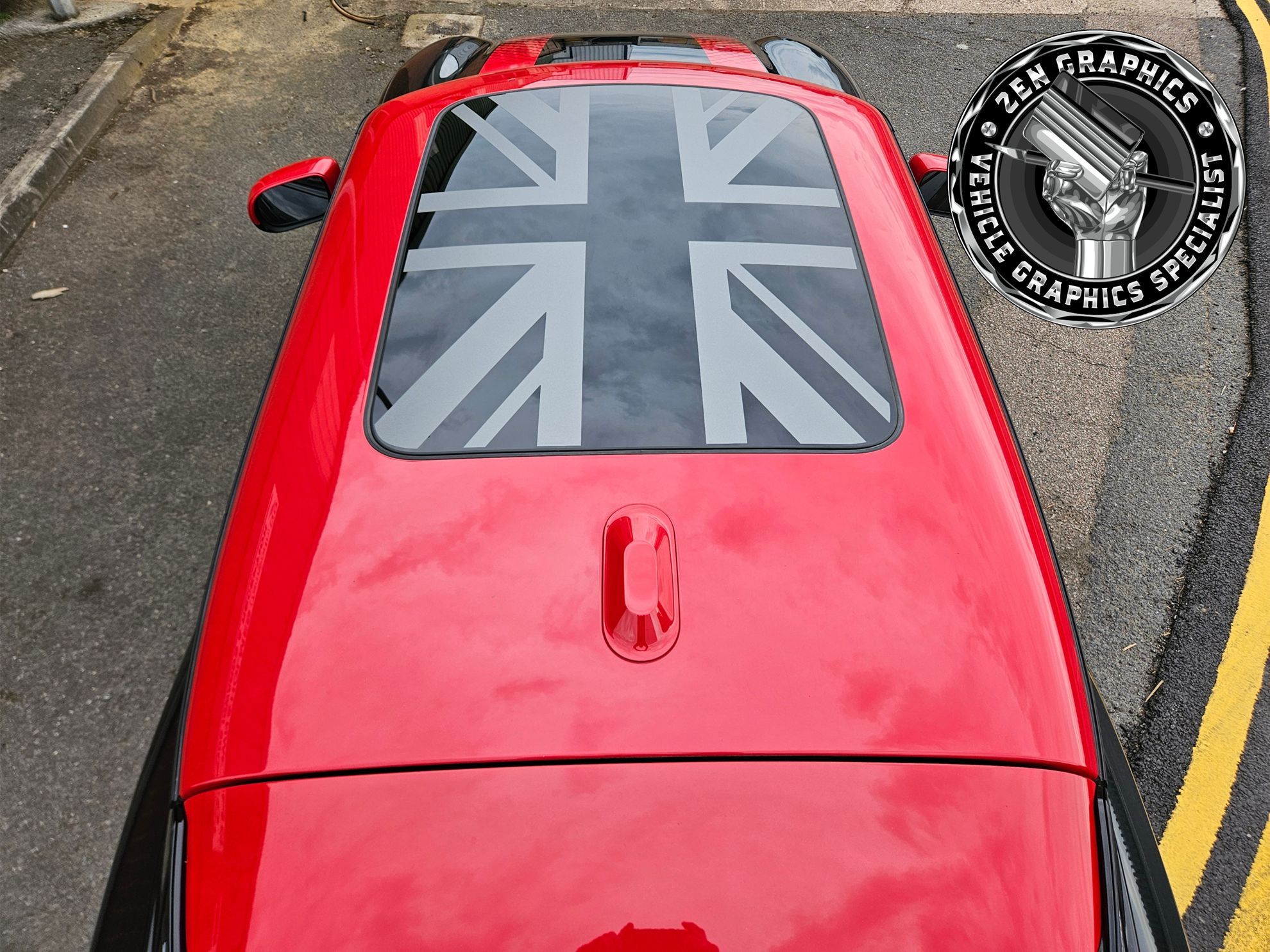 Zen Graphics - Mini J01 Electric Panoramic Roof Black Jack Decal / Sticker