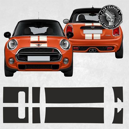 Picture of Mini F55 5 Door Cooper S / JCW Dual Sport Bonnet & rear Stripes