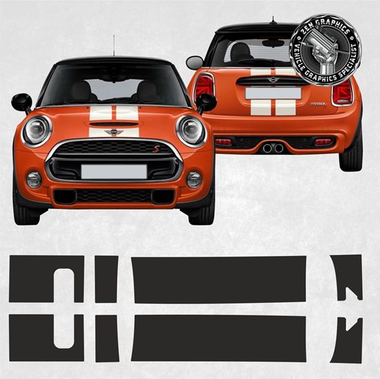 Picture of Mini F55 5 Door Cooper S / JCW Dual Sport Bonnet & rear Stripes