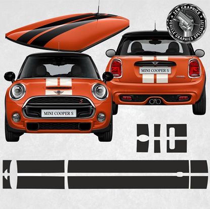 Picture of Mini F55 5 Door Cooper & Cooper S Dual Sport Stripes / Stickers