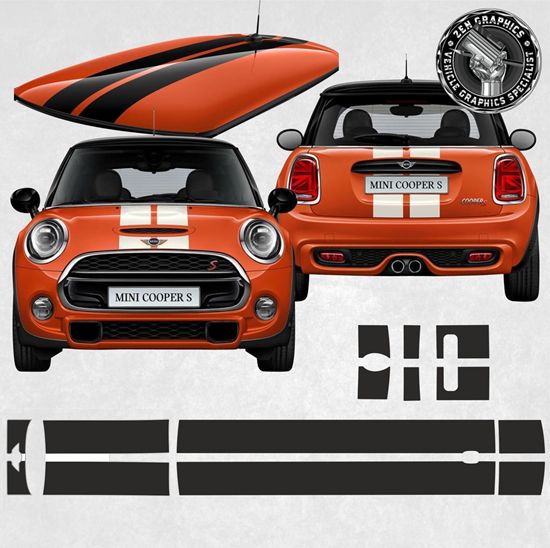 Picture of Mini F55 5 Door Cooper & Cooper S Dual Sport Stripes / Stickers