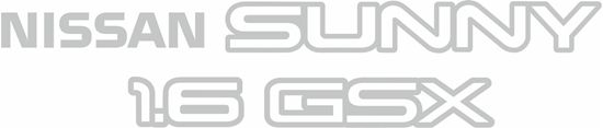 Picture of Nissan Sunny 1.6 GSX  Coupe replacement rear Decals / Stickers