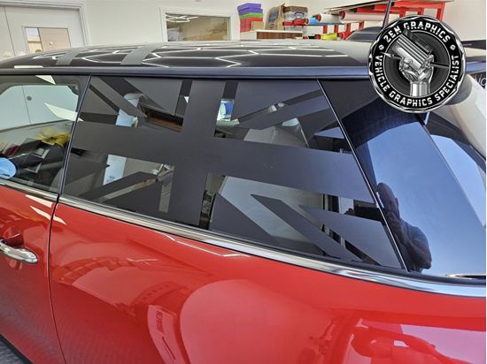 Picture of Mini F56 3 Door Union Jack side quarter Glass Decals / Stickers