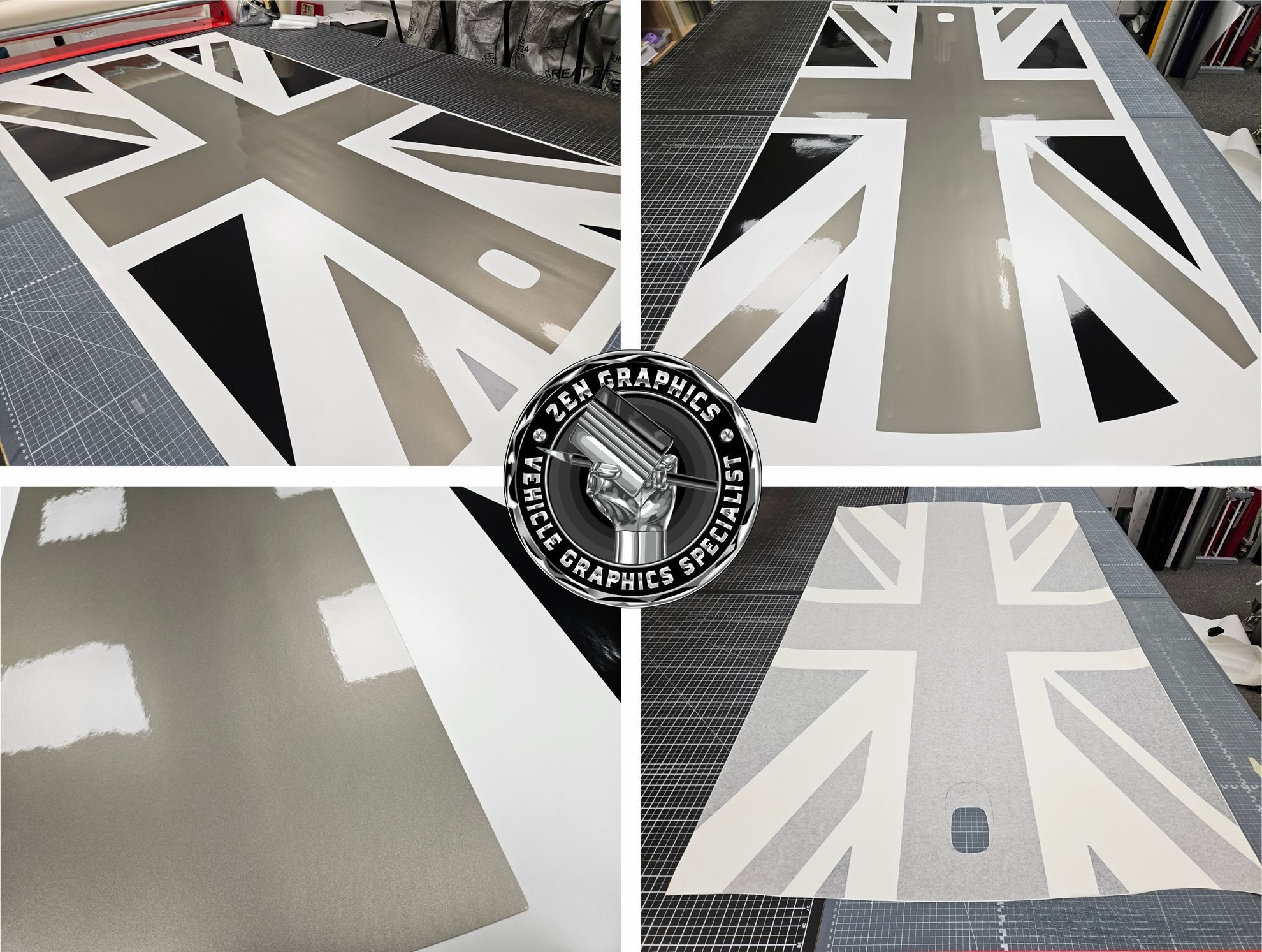 Zen Graphics - Mini F55 5 Door Black Jack Roof graphic / Sticker