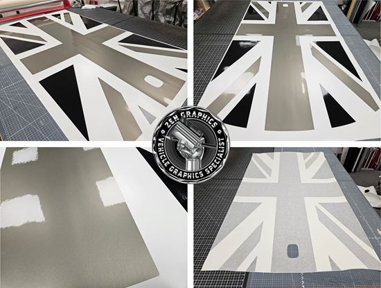 Picture of Fits Mini F55 5 Door Black Jack Roof graphic / Sticker