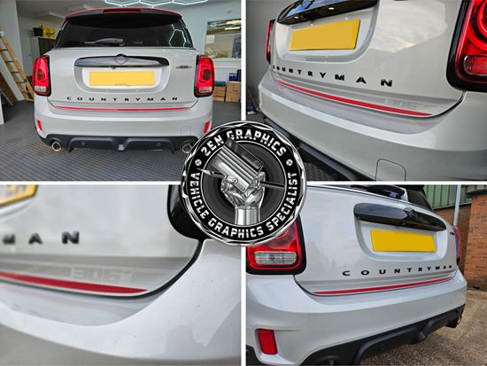 Zen Graphics - Mini F60 Countryman JCW 306 HP rear Hatch Lid Stripes