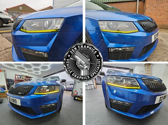 Picture of Skoda Octavia VRS / TDi / TSi  MK3 DRL Headlight Accent Yellow Tints