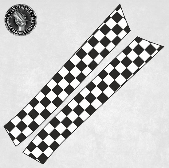 Picture of Mini R53 Cooper S Chequer Flag Bonnet Stripes