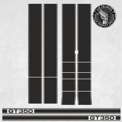 Picture of Ford Mustang GT350 Gen 6 2015 - 2024 side and over the top Stripes / Stickers